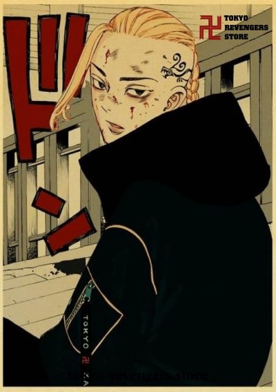2021 Hot Draken Tokyo Revengers Vintage Kraft Paper Poster