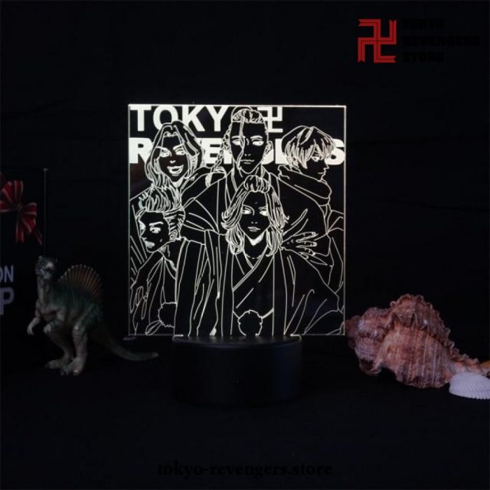Manga Tokyo Revengers Team 3D Led Lamp Black Base / 16Colors With Remote
