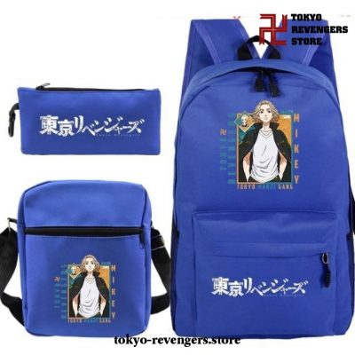 New 3Pcs/set Manjiro Sano Tokyo Revengers Backpack Sky Blue