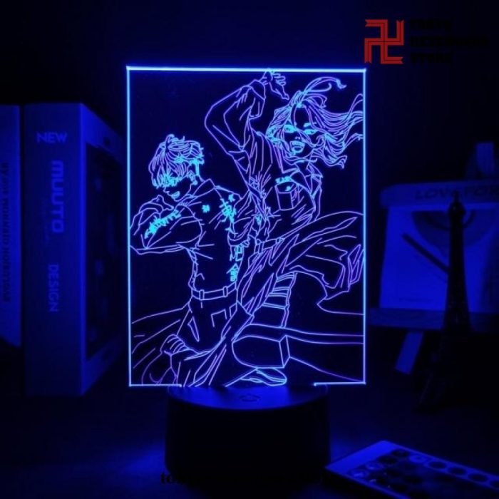 Tokyo Revengers Mikey And Draken 3D Led Lamp Black Base / 16Colors With Remote
