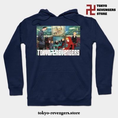 Tokyo Revengers Retro Hoodie Navy Blue / S